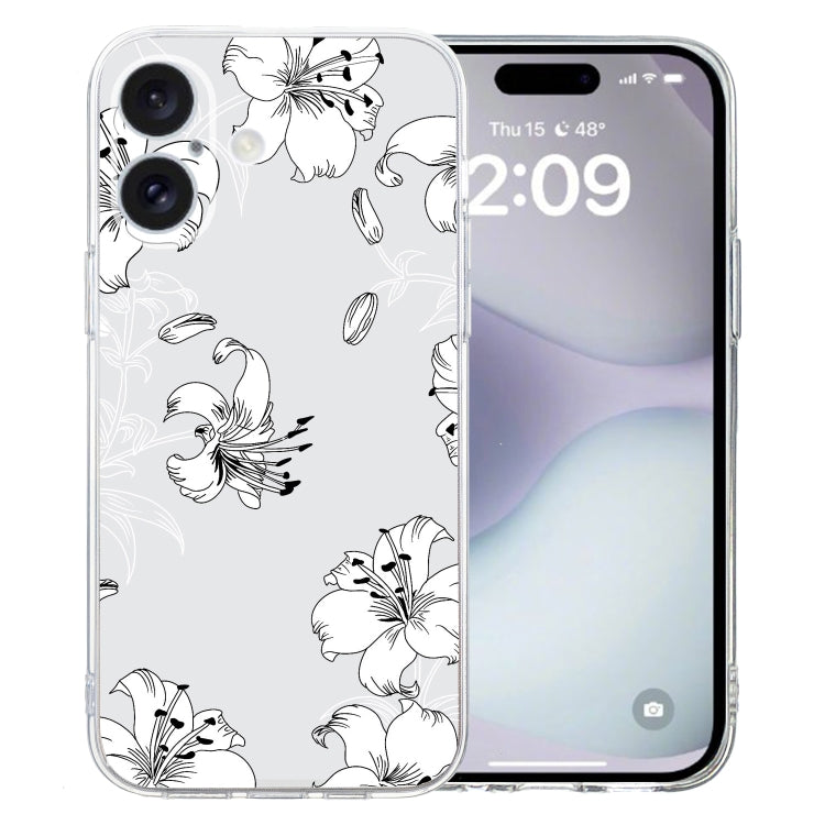Colored Drawing Pattern Transparent TPU Phone Case, For iPhone 16 Pro Max, For iPhone 16 Pro�����...
