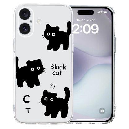 Colored Drawing Pattern Transparent TPU Phone Case, For iPhone 16 Pro Max, For iPhone 16 Pro�����...