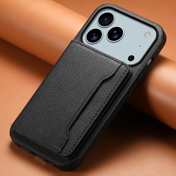 Calf Texture Card Bag Design Full Coverage Phone Case