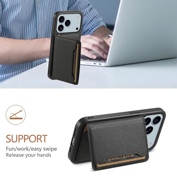 Calf Texture Card Bag Design Full Coverage Phone Case