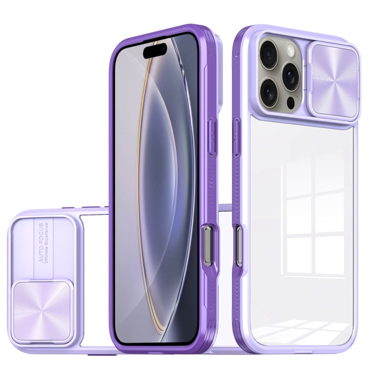 Sliding Camshield Acrylic Hybrid TPU Phone Case, For iPhone 16 Pro Max, For iPhone 16 Pro��������...