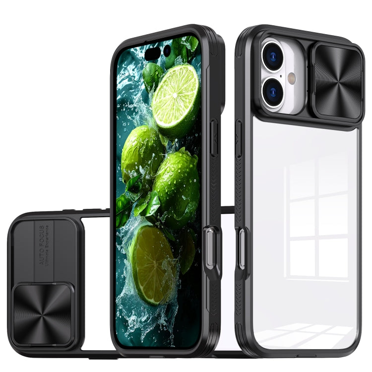 Sliding Camshield Acrylic Hybrid TPU Phone Case, For iPhone 16 Pro Max, For iPhone 16 Pro��������...
