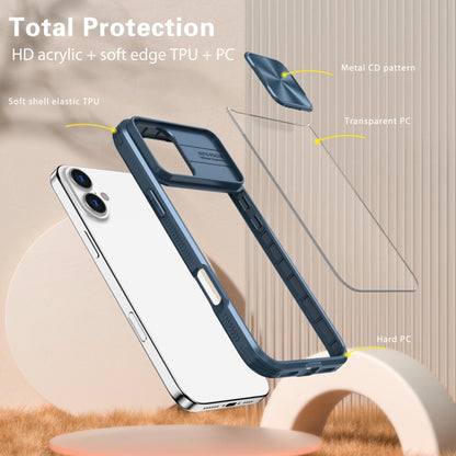 Sliding Camshield Acrylic Hybrid TPU Phone Case, For iPhone 16 Pro Max, For iPhone 16 Pro��������...