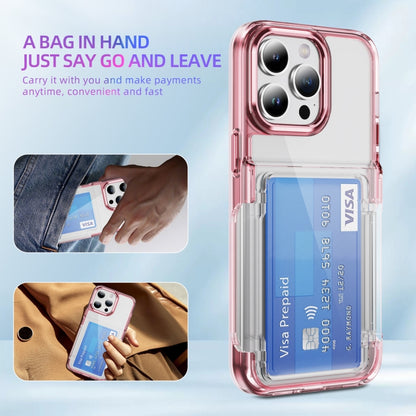 Card Holder Acrylic Hybrid TPU Phone Case, For iPhone XR