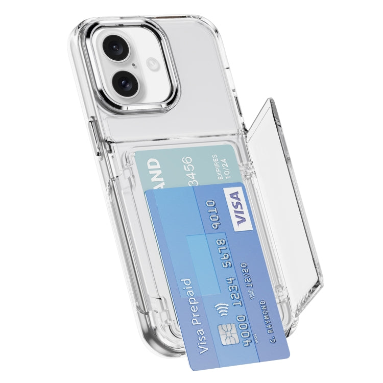 Card Holder Acrylic Hybrid TPU Phone Case, For iPhone 16 Pro Max, For iPhone 16 Pro��������������...