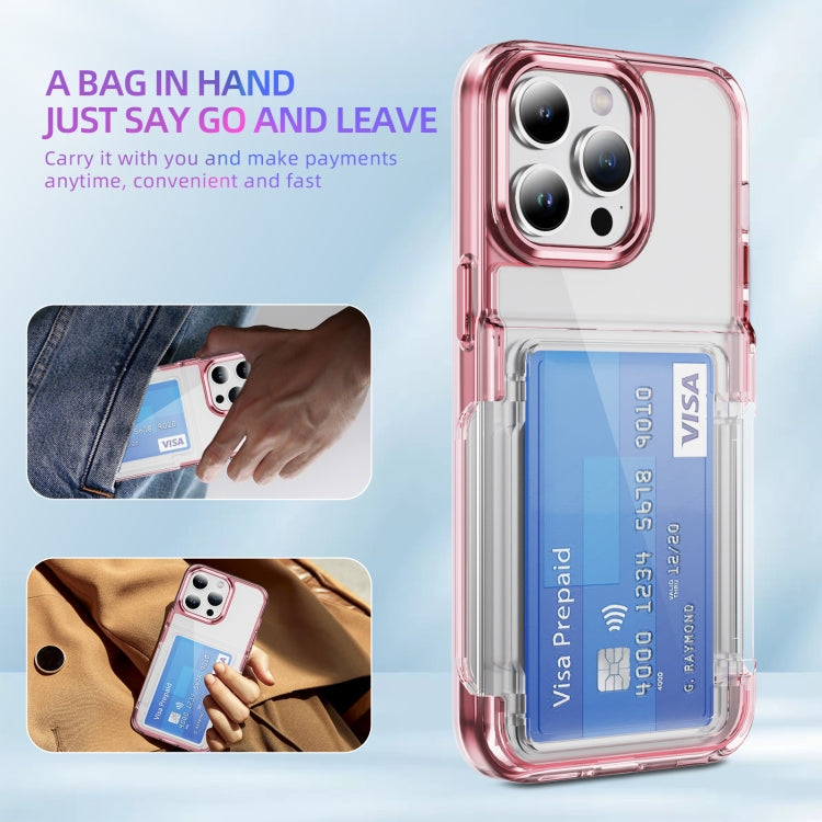 Card Holder Acrylic Hybrid TPU Phone Case, For iPhone 16 Pro Max, For iPhone 16 Pro��������������...