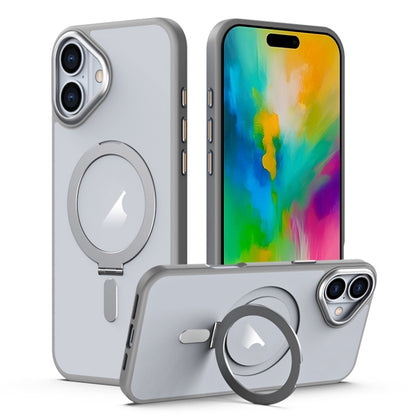 MagSafe Airbag Shockproof Frosted Phone Case with Fold Holder, For iPhone 16 Pro Max�������������...