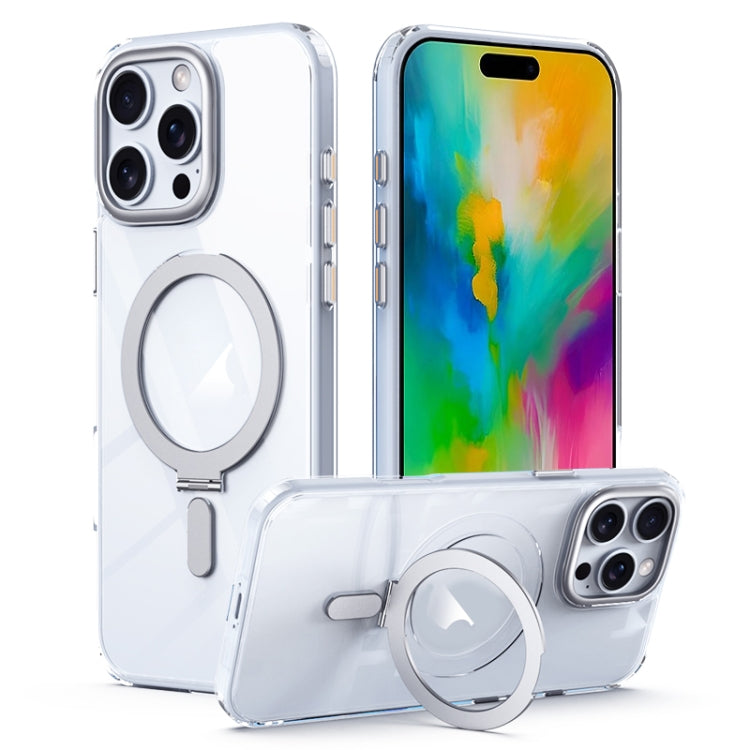 MagSafe Airbag Shockproof Frosted Phone Case with Fold Holder, For iPhone 16 Pro Max�������������...