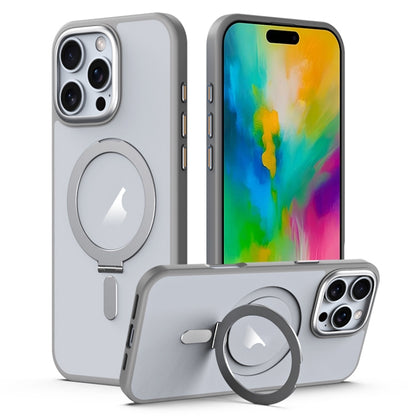 MagSafe Airbag Shockproof Frosted Phone Case with Fold Holder, For iPhone 16 Pro Max�������������...
