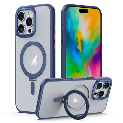 MagSafe Airbag Shockproof Frosted Phone Case with Fold Holder, For iPhone 16 Pro Max�������������...