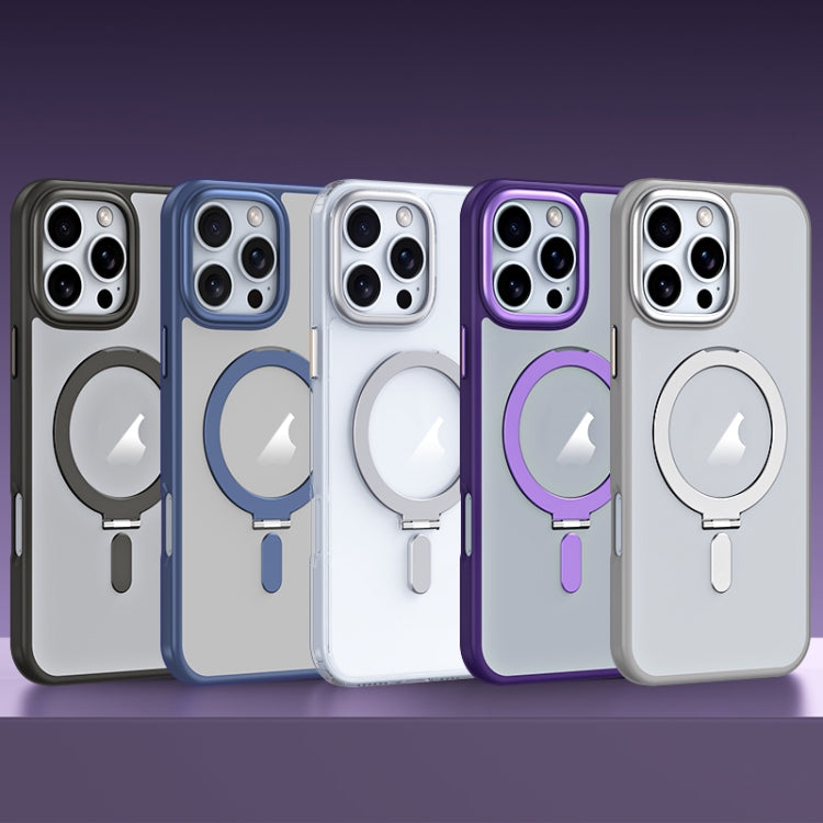 MagSafe Airbag Shockproof Frosted Phone Case with Fold Holder, For iPhone 16 Pro Max�������������...