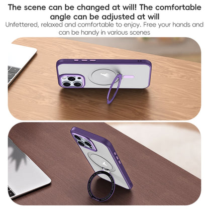 MagSafe Airbag Shockproof Frosted Phone Case with Fold Holder, For iPhone 16 Pro Max�������������...