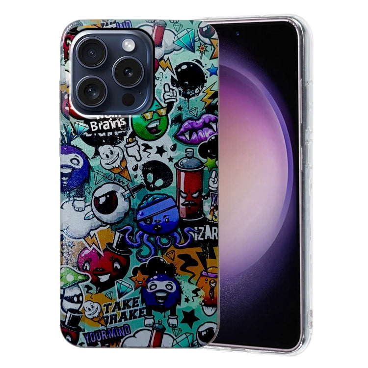 Colored Drawing Pattern TPU Phone Case, For iPhone 16 Pro Max, For iPhone 16 Pro, For iPhone 16 P...