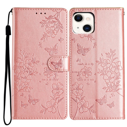 Butterflies and Flowers Leather Phone Case