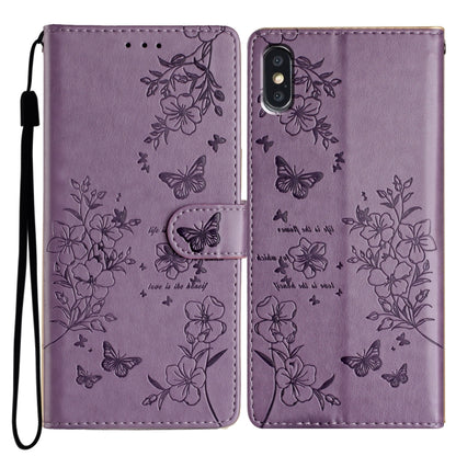 Butterflies and Flowers Leather Phone Case