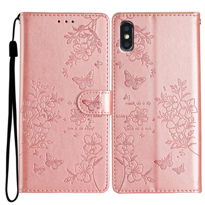 Butterflies and Flowers Leather Phone Case
