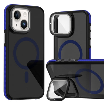 Magsafe Dual-Color Skin Feel Lens Film Phone Case with Lens Fold Holder, For iPhone 16 Pro Max���...
