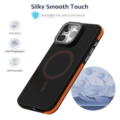 Magsafe Dual-Color Skin Feel Lens Film Phone Case with Lens Fold Holder, For iPhone 11 Pro Max���...
