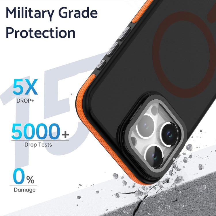 Magsafe Dual-Color Skin Feel Lens Film Phone Case with Lens Fold Holder, For iPhone 11 Pro Max���...