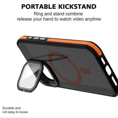 Magsafe Dual-Color Skin Feel Lens Film Phone Case with Lens Fold Holder, For iPhone 11 Pro Max���...