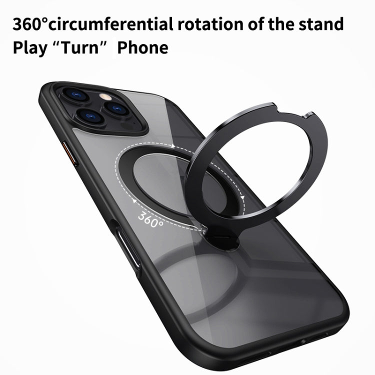 Transparent MagSafe Magnetic Rotating Ring Holder Phone Case, For iPhone 16 Pro Max��������������...