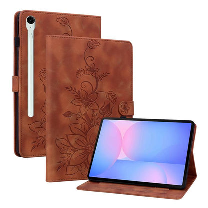 Lily Embossed Leather Tablet Case with Pen, For Samsung Galaxy Tab S10 FE+�����������������������...