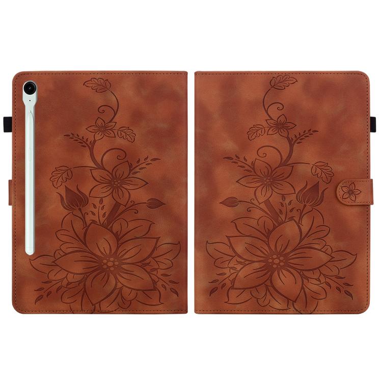 Lily Embossed Leather Tablet Case with Pen, For Samsung Galaxy Tab S10 FE+�����������������������...