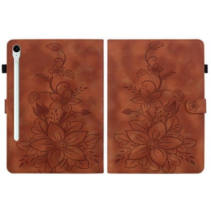 Lily Embossed Leather Tablet Case with Pen, For Samsung Galaxy Tab S10 FE+�����������������������...