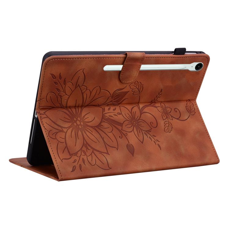 Lily Embossed Leather Tablet Case with Pen, For Samsung Galaxy Tab S10 FE+�����������������������...