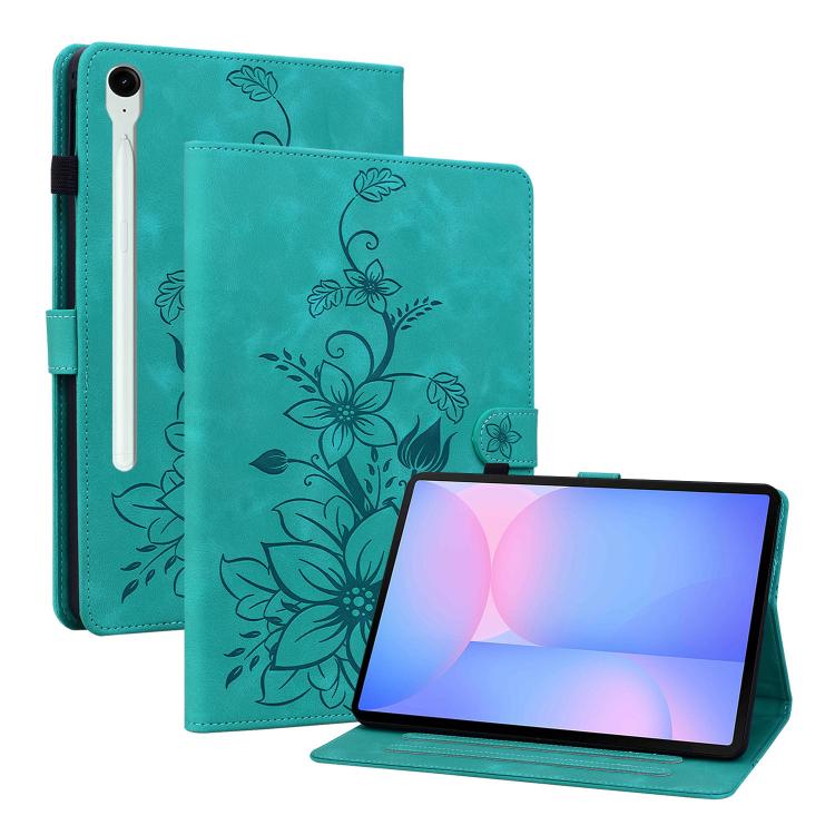 Lily Embossed Leather Tablet Case with Pen, For Samsung Galaxy Tab S10 FE+�����������������������...