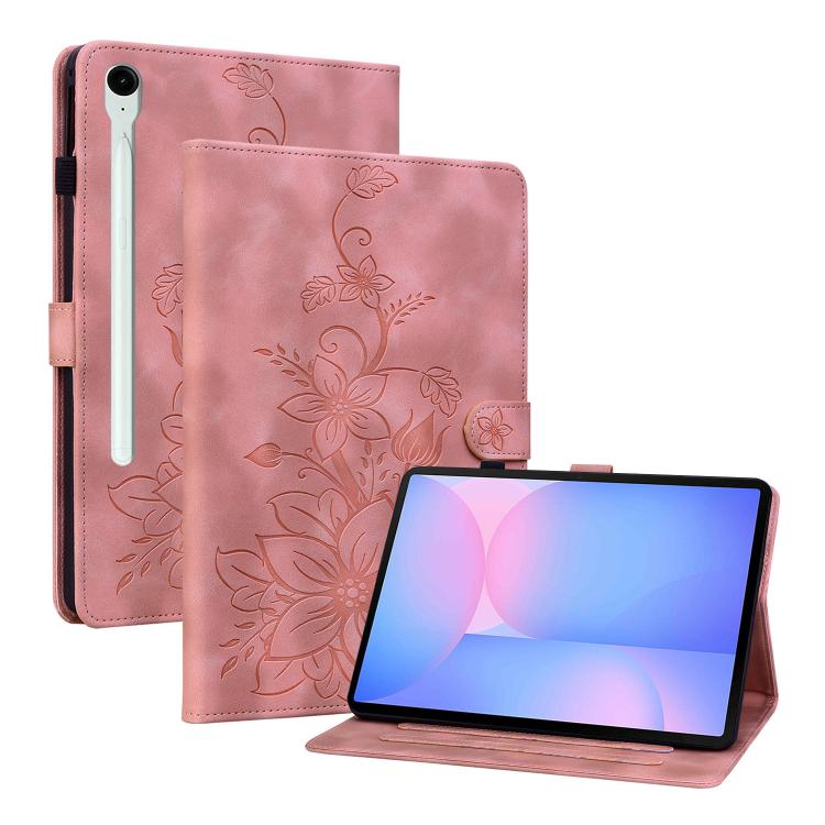 Lily Embossed Leather Tablet Case with Pen, For Samsung Galaxy Tab S10 FE+�����������������������...