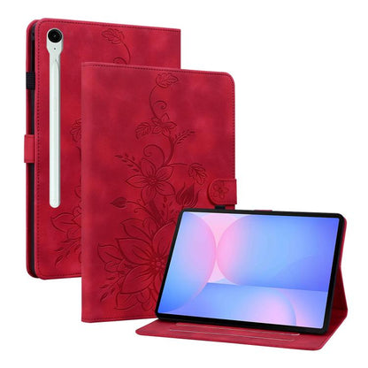 Lily Embossed Leather Tablet Case with Pen, For Samsung Galaxy Tab S10 FE+�����������������������...