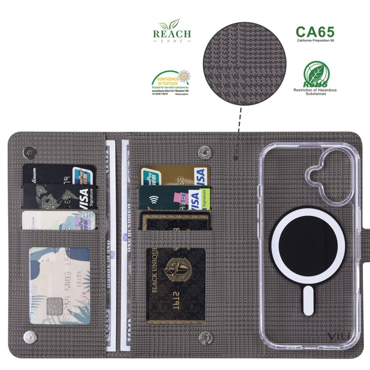ViLi GHA-C Series RFID MagSafe Magnetic Flip Leather Phone Case, For iPhone 16 Pro Max�����������...