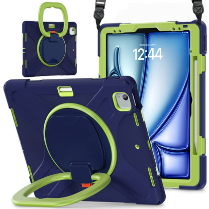 Silicone Hybrid PC Tablet Case with Holder & Shoulder Strap, For iPad Air 13 2024 / Air 13 2025��...