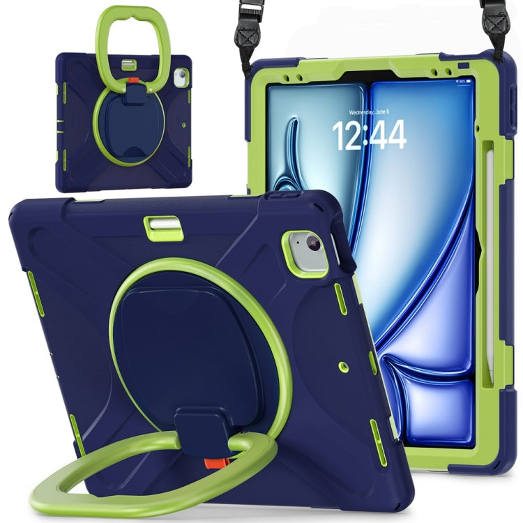 Silicone Hybrid PC Tablet Case with Holder & Shoulder Strap, For iPad Air 13 2024 / Air 13 2025��...
