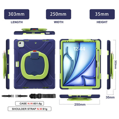 Silicone Hybrid PC Tablet Case with Holder & Shoulder Strap, For iPad Air 13 2024 / Air 13 2025��...