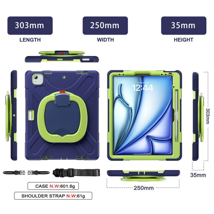 Silicone Hybrid PC Tablet Case with Holder & Shoulder Strap, For iPad Air 13 2024 / Air 13 2025��...