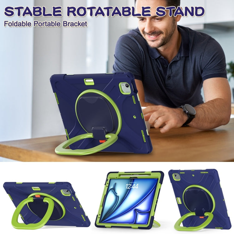 Silicone Hybrid PC Tablet Case with Holder & Shoulder Strap, For iPad Air 13 2024 / Air 13 2025��...