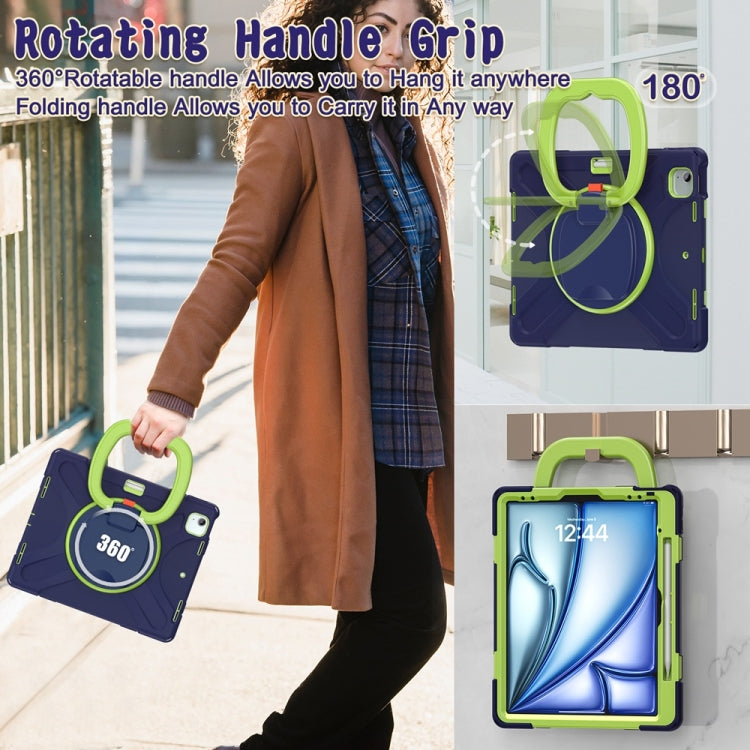 Silicone Hybrid PC Tablet Case with Holder & Shoulder Strap, For iPad Air 13 2024 / Air 13 2025��...