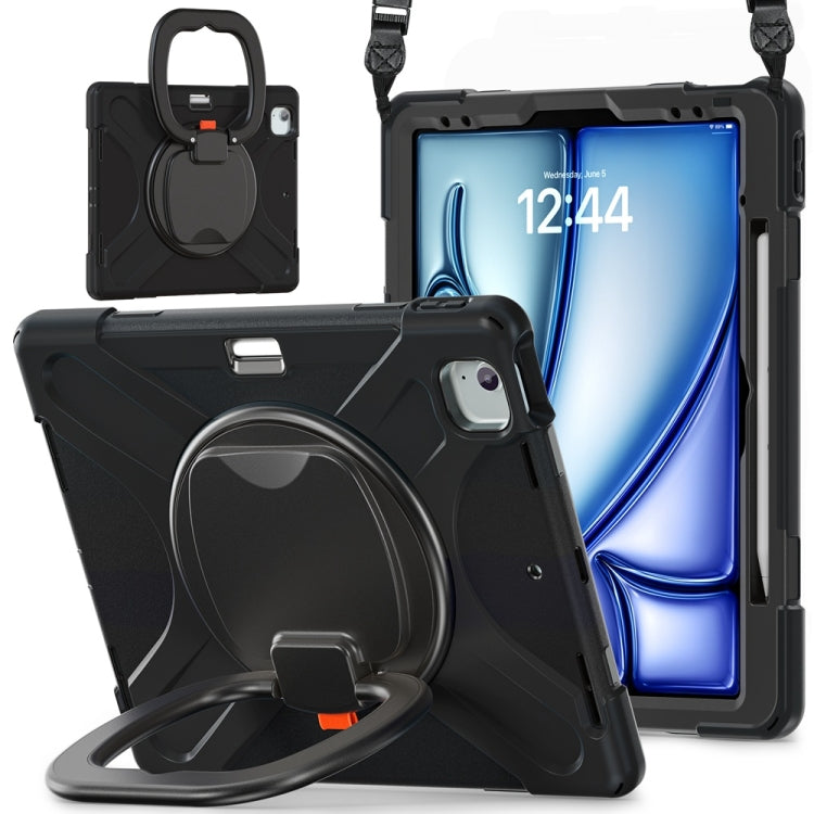 Silicone Hybrid PC Tablet Case with Holder & Shoulder Strap, For iPad Air 13 2024 / Air 13 2025��...
