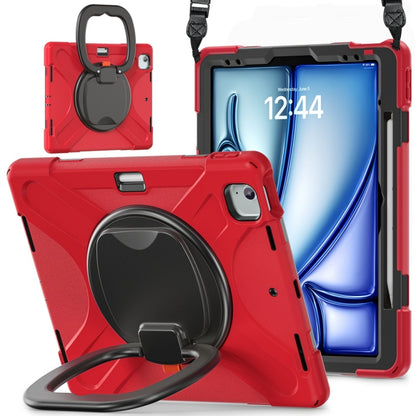 Silicone Hybrid PC Tablet Case with Holder & Shoulder Strap, For iPad Air 13 2024 / Air 13 2025��...