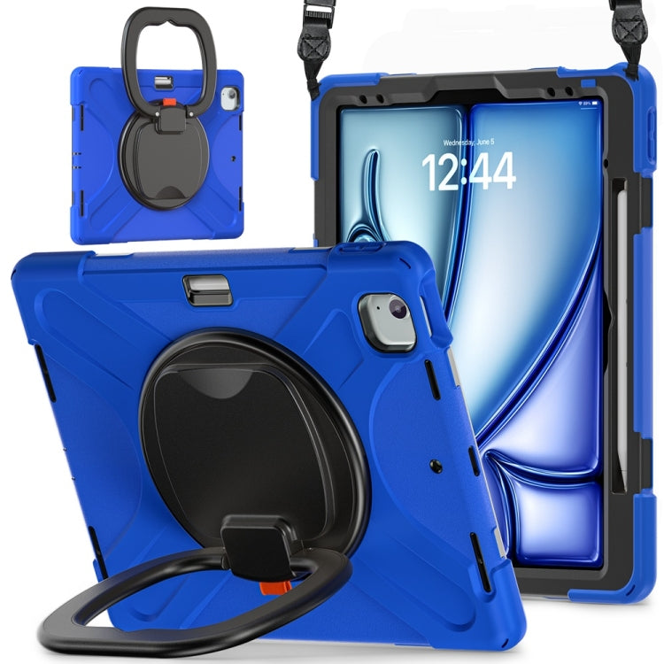 Silicone Hybrid PC Tablet Case with Holder & Shoulder Strap, For iPad Air 13 2024 / Air 13 2025��...