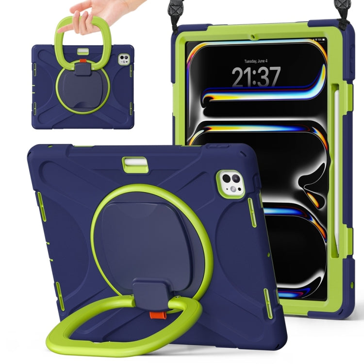 Silicone Hybrid PC Tablet Case with Holder & Shoulder Strap, For iPad Air 13 2024 / Air 13 2025��...