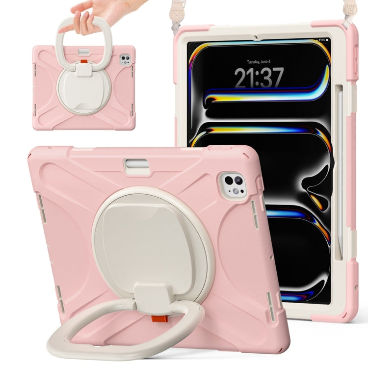 Silicone Hybrid PC Tablet Case with Holder & Shoulder Strap, For iPad Air 13 2024 / Air 13 2025��...