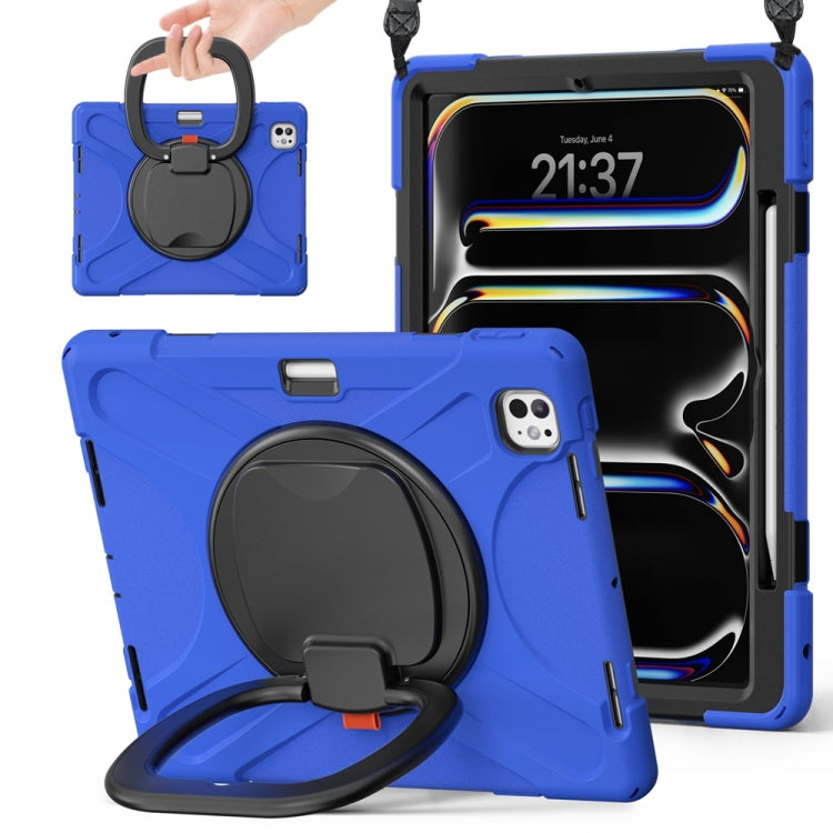 Silicone Hybrid PC Tablet Case with Holder & Shoulder Strap, For iPad Air 13 2024 / Air 13 2025��...