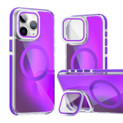 MagSafe Gradient Color Lens Film Phone Case with Lens Fold Holder, For iPhone 16 Pro Max���������...