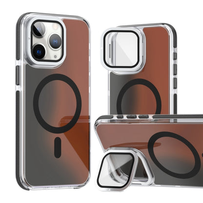MagSafe Gradient Color Lens Film Phone Case with Lens Fold Holder, For iPhone 16 Pro Max���������...