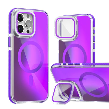 MagSafe Gradient Color Lens Film Phone Case with Lens Fold Holder, For iPhone 16 Pro Max���������...
