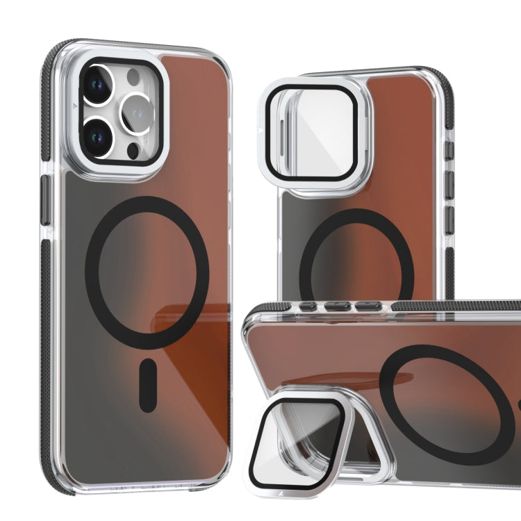 MagSafe Gradient Color Lens Film Phone Case with Lens Fold Holder, For iPhone 16 Pro Max���������...