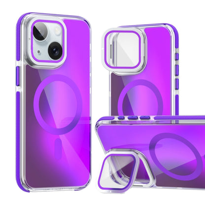 MagSafe Gradient Color Lens Film Phone Case with Lens Fold Holder, For iPhone 16 Pro Max���������...